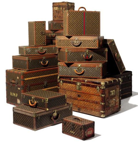 RED ROSE Antiques - Stack of Louis Vuitton luggage